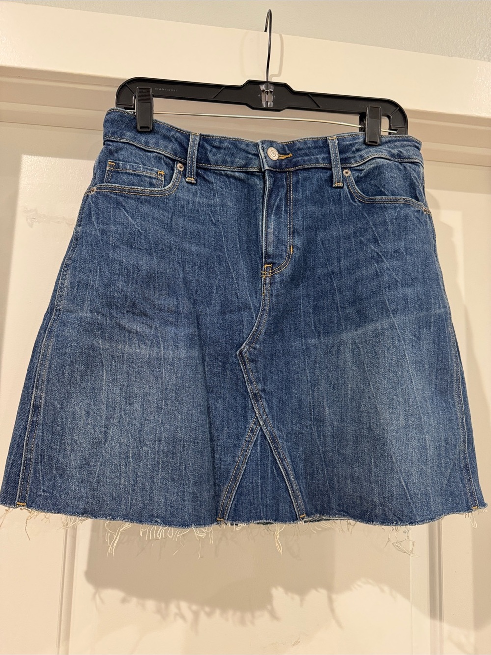 Old Navy Blue Denim Mini Skirt with Front Overlap detail